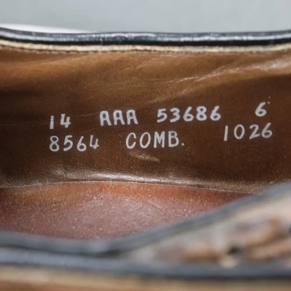 Allen Edmonds Nassau Sharkskin Mens 14 AAA Brown Leather Oxford Dress - Picture 10 of 10